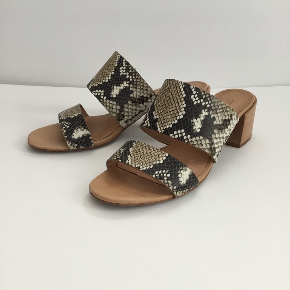 Madewell “The Kiera” Mule Slide Sandal Snakeskin Embossed Size 8